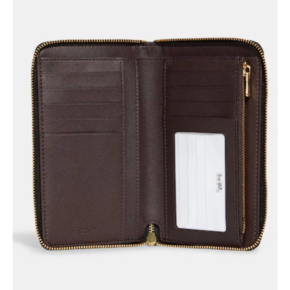 New 🎀 Coach Medium Id Zip Wallet With Diary Embroidery - Picture 4 of 6